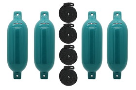 Extreme Max 3006.7638.1 BoatTector Inflatable Fender Value 4-Pack - 6.5" x 22", Teal