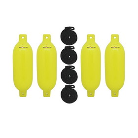 Extreme Max 3006.7644 BoatTector Inflatable Fender Value 4-Pack - 6.5" x 22", Neon Yellow