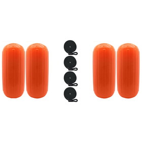 Extreme Max 3006.7715.4 BoatTector HTM Inflatable Fender Value 4-Pack - 6.5" x 15", Neon Orange