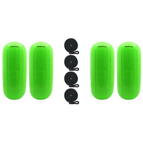 Extreme Max 3006.7721.4 BoatTector HTM Inflatable Fender Value 4-Pack - 6.5" x 15", Neon Green