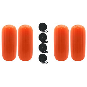 Extreme Max 3006.7729.4 BoatTector HTM Inflatable Fender Value 4-Pack - 8.5" x 20", Neon Orange