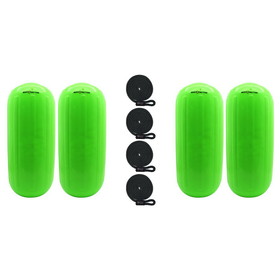 Extreme Max 3006.7736.4 BoatTector HTM Inflatable Fender Value 4-Pack - 8.5" x 20", Neon Green