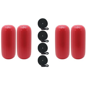 Extreme Max 3006.8501.4 BoatTector HTM Inflatable Fender Value 4-Pack - 10" x 27", Bright Red