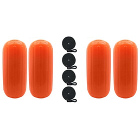 Extreme Max 3006.8518.4 BoatTector HTM Inflatable Fender Value 4-Pack - 10" x 27", Neon Orange