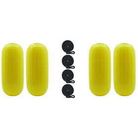 Extreme Max 3006.8521.4 BoatTector HTM Inflatable Fender Value 4-Pack - 10" x 27", Neon Yellow