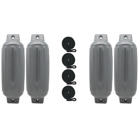 Extreme Max 3006.8549.4 BoatTector Inflatable Fender Value 4-Pack - 10" x 30", Gray