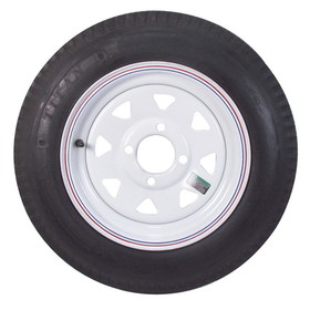 Americana Tire and Wheel 30540 Economy Bias Tire and Wheel 4.80 x 12 B/4-Hole - White Pinstripe Spoke Rim