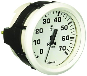 Faria 33104 Dress Tachometer (7000 RPM) - 4", White