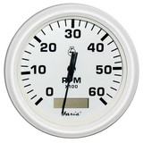 Faria 33132 Dress Tachometer Gauge with Hourmeter 6000 RPM - White, 4