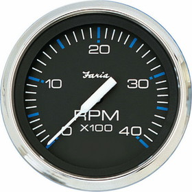 Faria 33742 Chesapeake Stainless Steel Tachometer (4000 RPM) Diesel - 4", Black