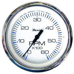 Faria 33807 Chesapeake Stainless Steel Tachometer (6000 RPM) - 4", White