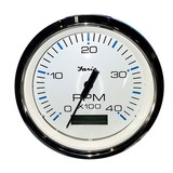 Faria 33834 Chesapeake Tachometer Gauge with Hourmeter Diesel - White SS, 4