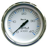 Faria 33842 Chesapeake Tachometer 4000 RPM Gauge - White SS, 4