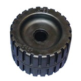 C.H. Yates 343R-6P Black Rubber Ribbed Roller - 4.375 in. x 0.75 in.