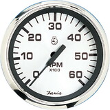 Faria 36004 Spun Tachometer Gauge 6000 RPM Gas Inboard - Silver, 4