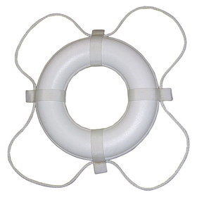 Taylor Made 361 Vinyl Coated Foam Life Ring - 24" Diameter, White with White Rope