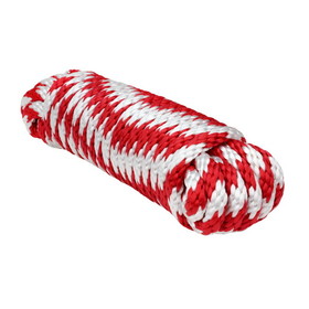 Extreme Max 3008.0189 Solid Braid MFP Utility Rope - 5/8" x 100', Red/White