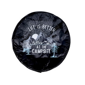 Camco 53291 "Life is Better at the Campsite" Spare Tire Cover - Size F (Up to 29" Tire), Sunrise