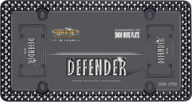 Cruiser Accessories 58153 License Plate Frame - Defender, Matte Black/Chrome Metal