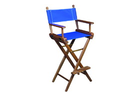 Whitecap 60045 Teak Captain's Chair - Blue Seat Cover
