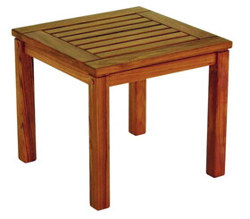 Whitecap 60053 Teak Square Side Table with Slat Tabletop