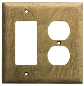 Whitecap 60175 Teak Combination Rocker Switch/Duplex Receptacle Cover