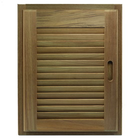 Whitecap 60724 Teak Louvered Door and Frame - 15" x 20", Right Hand Opening