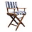 Whitecap 61040 Teak Director's Chair with Navy/White Striped Cushion - 18"