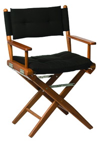 Whitecap 61041 Teak Director's Chair with Black Cushion - 18"