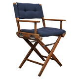 Whitecap 61042 Teak Director's Chair with Navy Cushion - 18