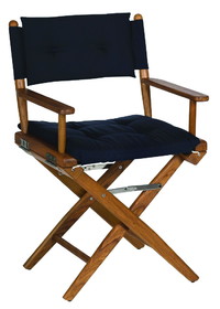 Whitecap 61042 Teak Director's Chair with Navy Cushion - 18"
