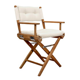 Whitecap 61043 Teak Director's Chair with Cream Cushion 18"