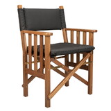 Whitecap 61051 Teak Director's Chair W/ Black Cushion 18-1/2