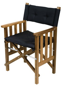 Whitecap 61051 Teak Director's Chair W/ Black Cushion 18-1/2"