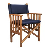 Whitecap 61052 Teak Director's Chair with Navy Cushion - 18-1/2