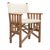 Whitecap 61053 Teak Director's Chair with Cream Cushion - 18-1/2