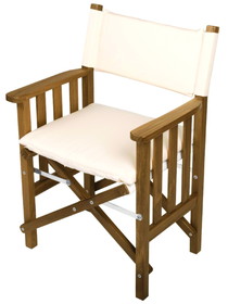 Whitecap 61053 Teak Director's Chair with Cream Cushion - 18-1/2"
