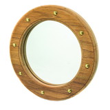 Whitecap 62540 Teak Porthole Mirror Frame with Brass Studs - 10-1/2