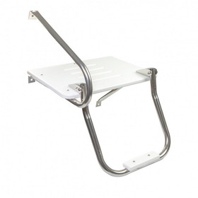 Whitecap 67902 Poly Swim Platform for Boats with Outboards - Single Rail with Step, White