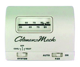 Coleman-Mach 70-8890 Wall-Mount Analog Thermostat 7330B3441 - Heat/Cool, White