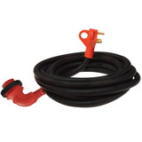 Valterra A10-3025ED90 Mighty Cord 90° LED Detachable 30 Amp Power Cord w/Handle - 25', Red