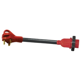 Valterra A10-3030HDVP Mighty Cord Detachable 12" Adapter Cord w/Handle - 30AM to 30AF, Red (Carded)