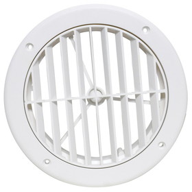 Valterra A10-3363VP Heating and A/C Register with 360&#176; Rotation (No Damper) - 5-1/4" ID x 7" OD, White