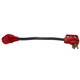 Valterra A10-5030FHVP Mighty Cord 12" Adapter Cord w/Handle - 50AM to 30AF, Red (Carded)