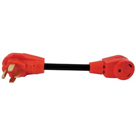 Valterra A10-5030F Mighty Cord 12" Adapter Cord w/Handle - 50AM to 30AF, Red