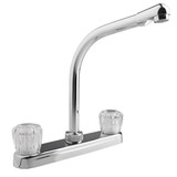 Dura Faucet Hi-Rise RV Kitchen Faucet with Clear Knobs - Polished Chrome