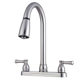 Dura Faucet Non-Metallic Dual Lever Pull-Down RV Kitchen Faucet - Satin Nickel