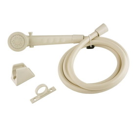 Dura Faucet RV Single Function Shower Head and Hose - Bisque Parchment