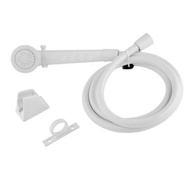 Dura Faucet RV Single Function Shower Head and Hose - White