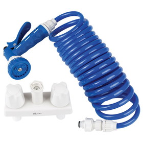 Dura Faucet RV Exterior Spray Faucet Kit - White/Blue